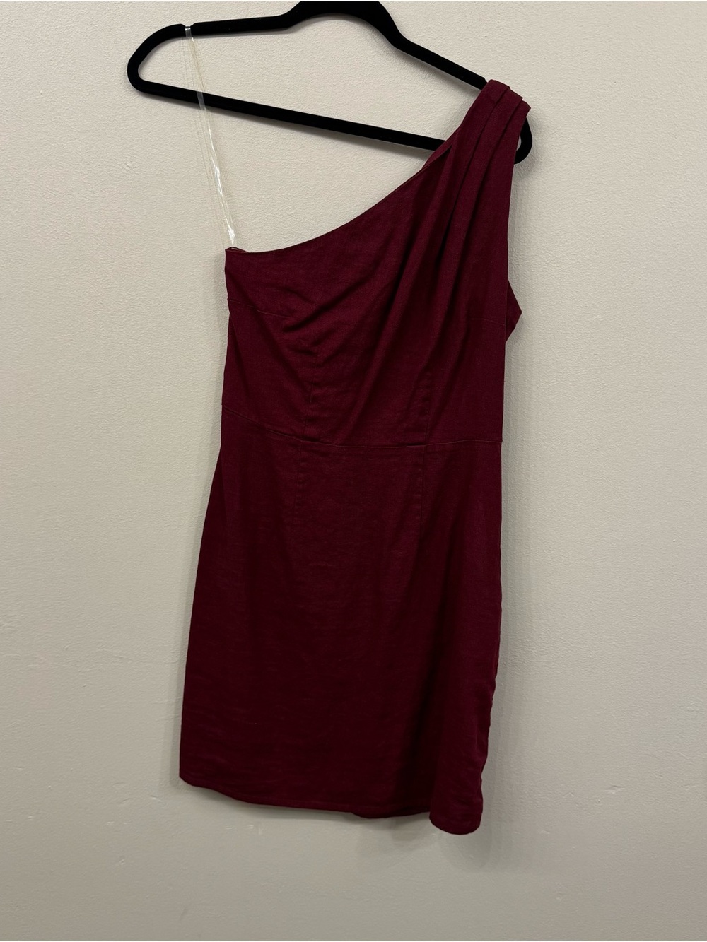 A New Day One-Shoulder Burgundy Dress Womenβs Size Small